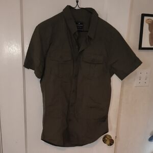 Woodland | Men's Olive Short Sleeve Button Down Shirt